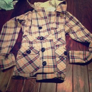 Plaid peacoat
