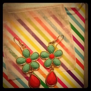 Earrings- Turquoise and Orange!