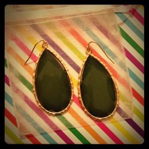 Earrings- gold and hunter green!