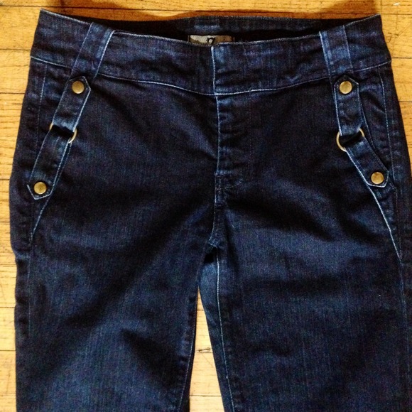 7 for all mankind dark denim wide leg jeans Sz 30