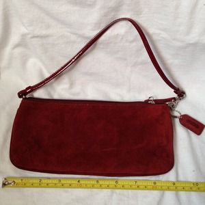 For akptincess Coach suede wristlet/small clutch