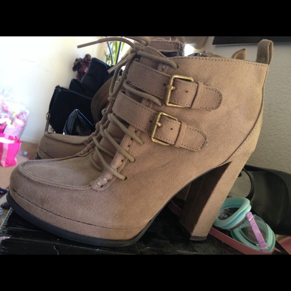Tan booties