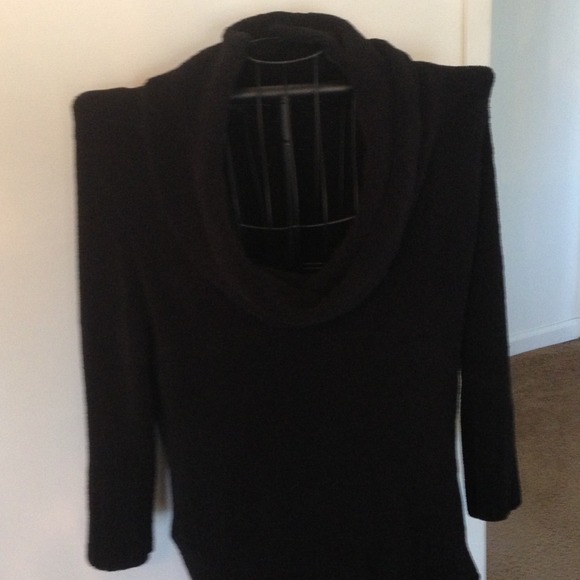 SOLD Black tunic style sweater with a cowl neck