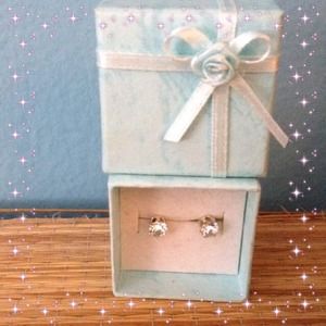 Imitation Diamond Hypo-Allergenic Post Earrings!