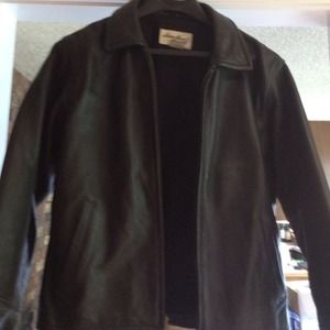 Women's black leather riding jacket