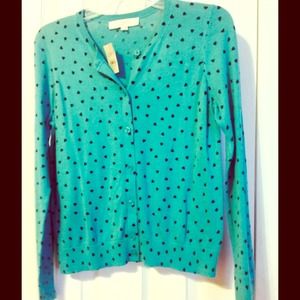 Adorable LOFT cardigan with heart print