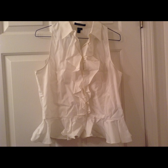White ruffle top