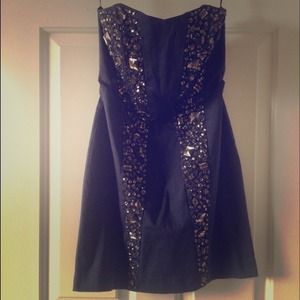 Purple-gray FC dress w/stone beading, size 4