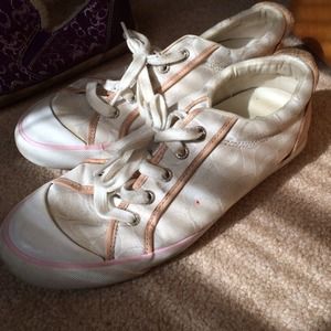 White with pink coach shoes