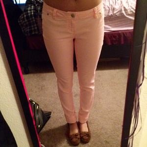 Light pink skinny jeans