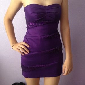 Purple dress with partial sequins! Size 3