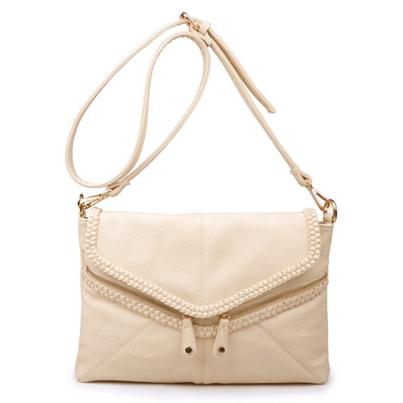 Leather braided outlined purse/clutch