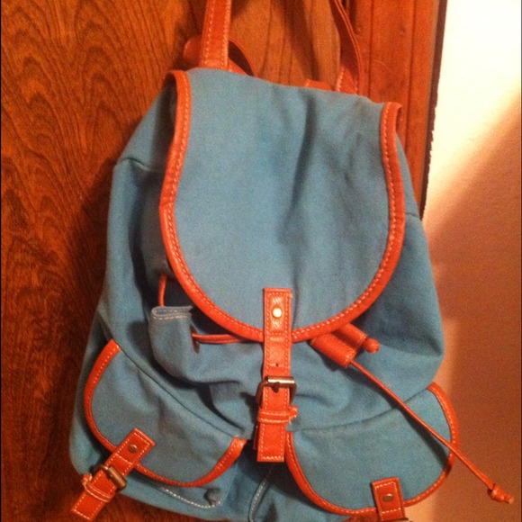 Turquoise backpack handbag
