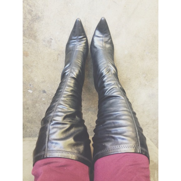 Low Heel Knee High Boots