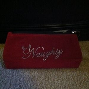 Naughty/ nice small red clutch