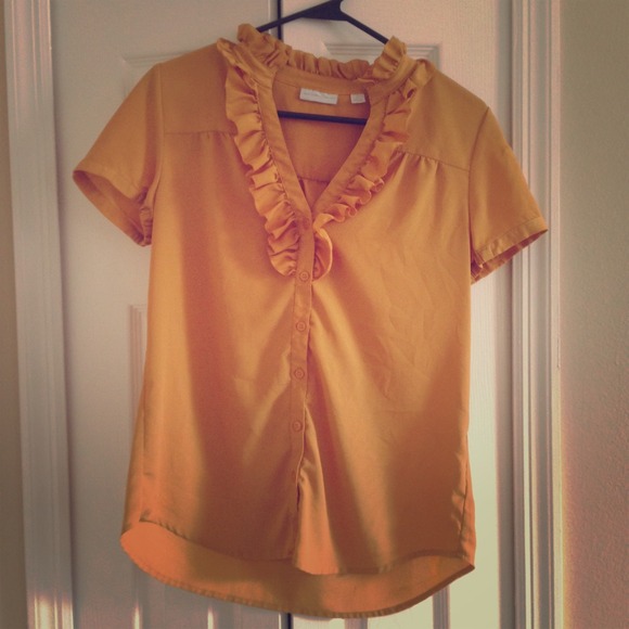 New York & Company Medium Mustard Blouse