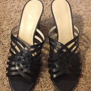 Black leather Cole Haan sandals