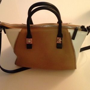 Zara Tan, White & Black Satchel