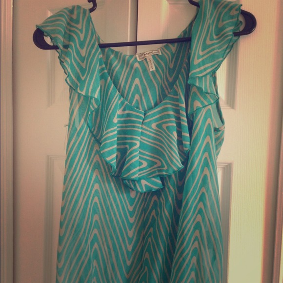 Kirra Teal and Tan Blouse