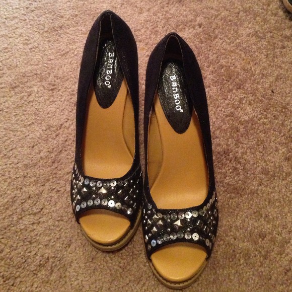 Sequined and studded Platforms
