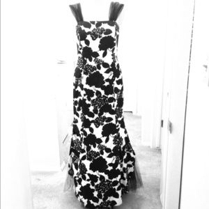 REDUCED PRICE: Black & White Floral Mermaid Dress