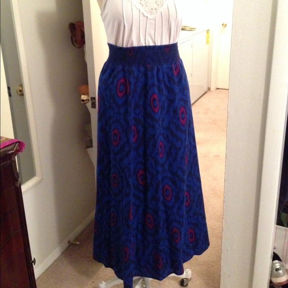 Cobalt Tribal Maxi Skirt - Picture 1 of 3