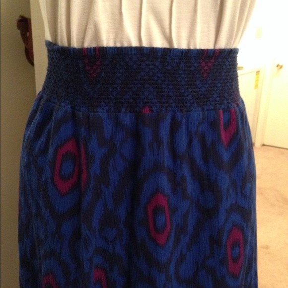 Cobalt Tribal Maxi Skirt - Picture 2 of 3