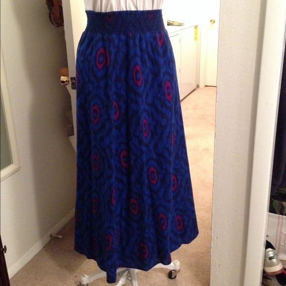 Cobalt Tribal Maxi Skirt - Picture 3 of 3