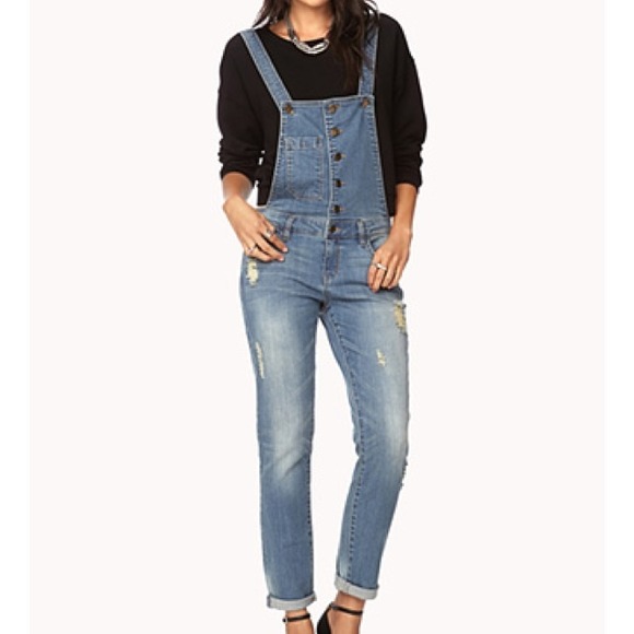 Life in Progress Distressed Overalls