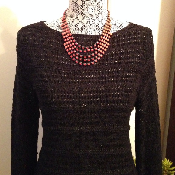 Black See Through Knit Sweater - Picture 3 of 4