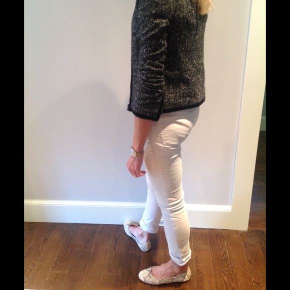 Chanel inspired black & white tweed blazer