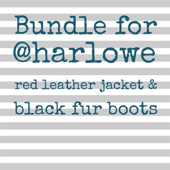 Winna fur boots and red leather jacket