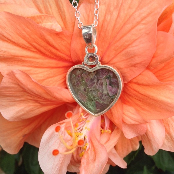 🎉HOST PICK🎉925 Silver Heart Tourmaline&Fire Opal - Picture 4 of 4