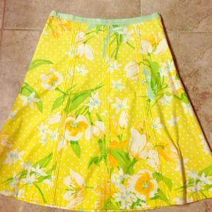 Anthro floral A line skirt