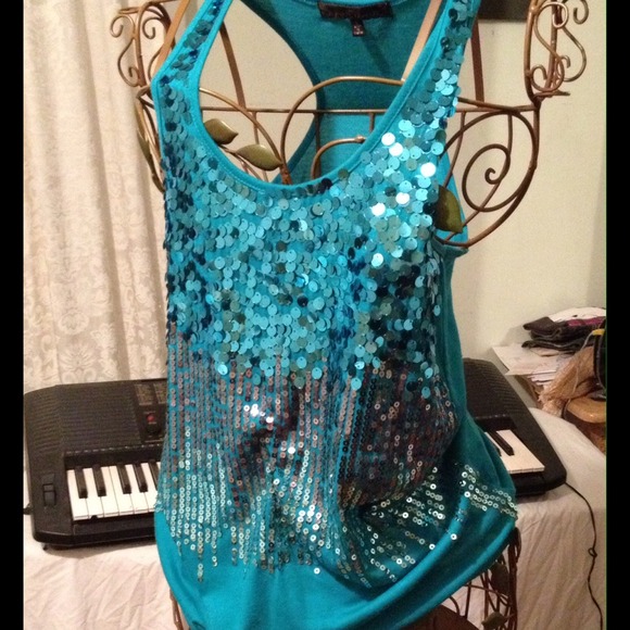 Sequin Turquoise Tank