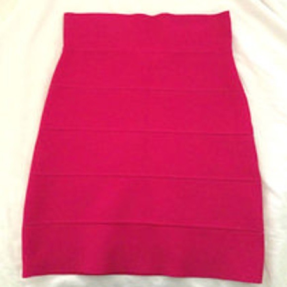 Hot pink bodycon mini skirt