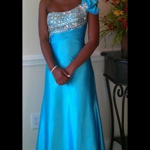 One Shoulder Beaded Gown