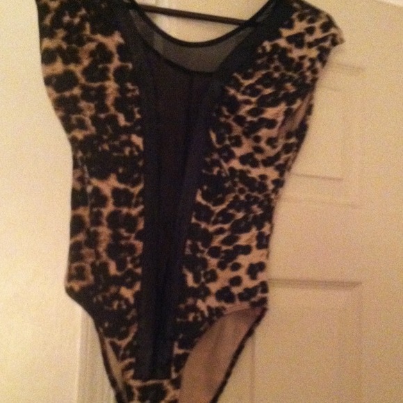 Leopard Print see thru bodysuit