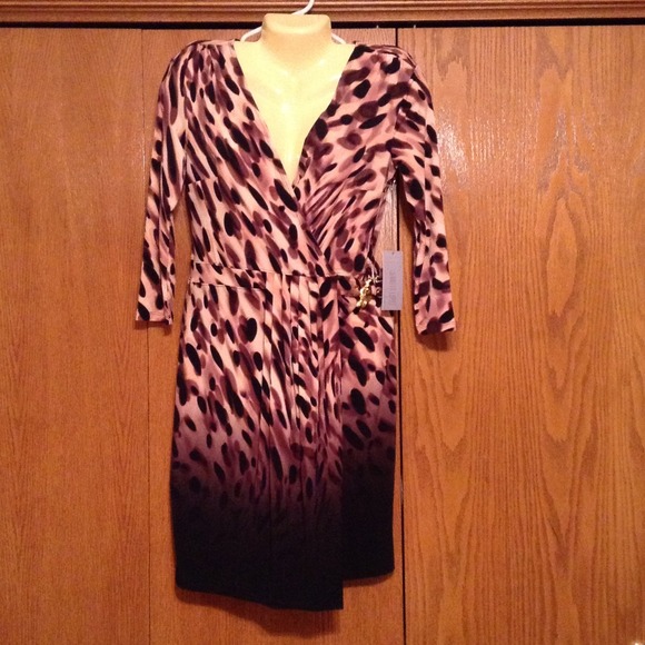 Pink and black oval dot dress