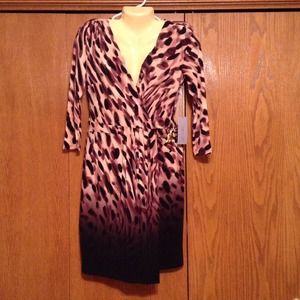 Pink and black oval dot dress