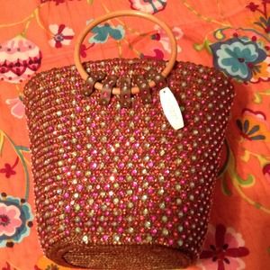 Victoria secret weave basket purse
