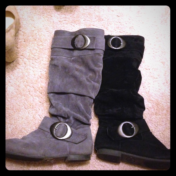 Gray or black boots