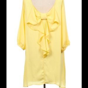 NEW Yellow Ribbon Back Dress