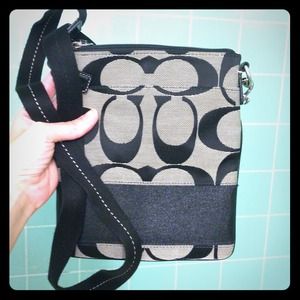 Coach cross-body bag - gray and black.