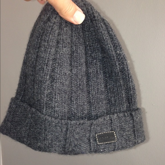 Coach grey beanie