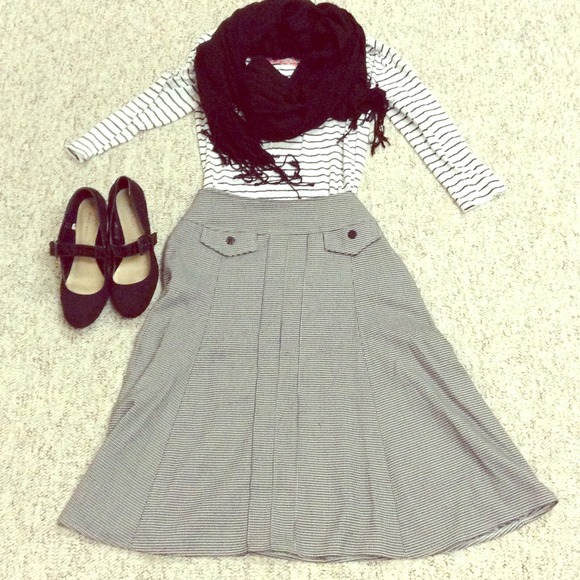 Houndstooth a-line skirt