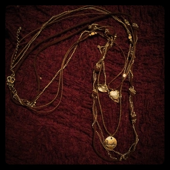 🚫SOLD🚫🔅FREE🔅Gold and Brown Necklace
