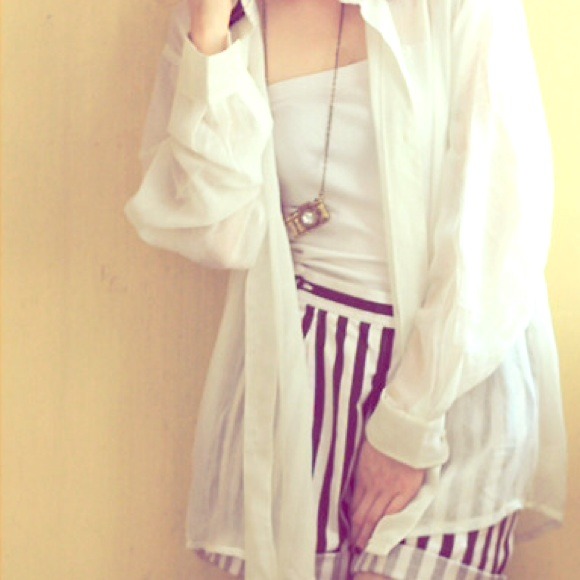 chiffon button down