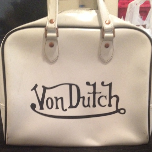 Von Dutch vinyl bowler bag