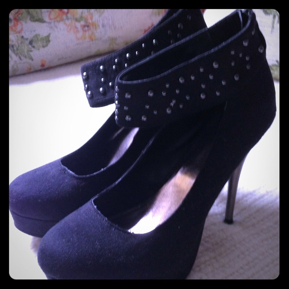 Charlotte Russe Black ankle strap heels